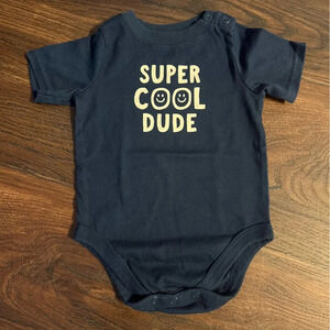 12 month baby boy Super Cool Dude one piece bodysuit